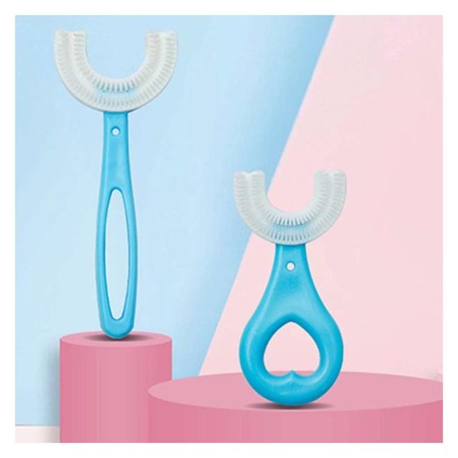 amazing.EGP THE PACK - Kids U-Shaped Manual Toothbrush, Silicone Bristles Massage Gums Toothbrush, All-Round Cleaning Whitening Toothbrush for Children [One Piece] (BLUE) - Image 1