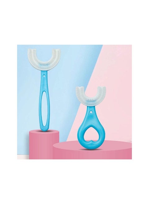 THE PACK - Kids U-Shaped Manual Toothbrush, Silicone Bristles Massage Gums Toothbrush, All-Round Cleaning Whitening Toothbrush for Children [One Piece] (BLUE)