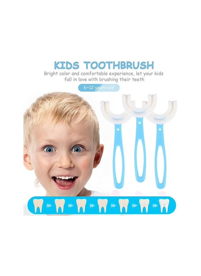 amazing.EGP - THE PACK - Kids U-Shaped Manual Toothbrush, Silicone Bristles Massage Gums Toothbrush, All-Round Cleaning Whitening Toothbrush for Children [One Piece] (BLUE) - Image 1