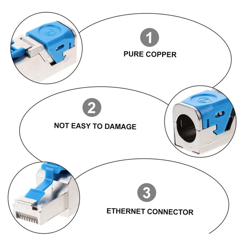 Merryhapy Modular Ethernet Cable Plugs Easy Maintenance Pressure Free Connectors - Image 3
