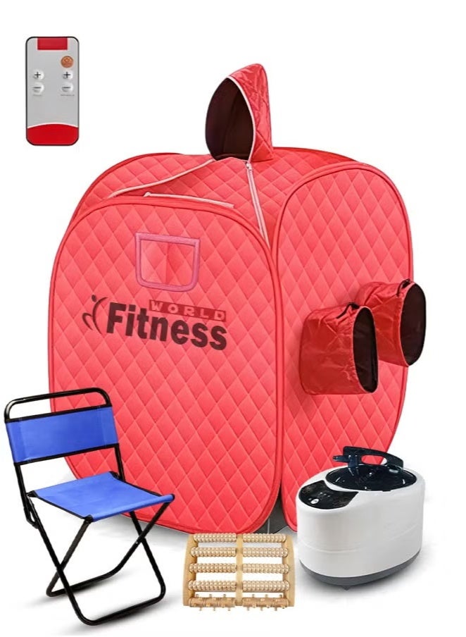 Fitness World Home Sauna Bath Machine with Chair and Controller, 2 Person Sauna Tent, Sauna Box, Portable Foldable Steam for Home, Personal Spa Room, Sauna Box with Steam for Weight Loss - Image 1