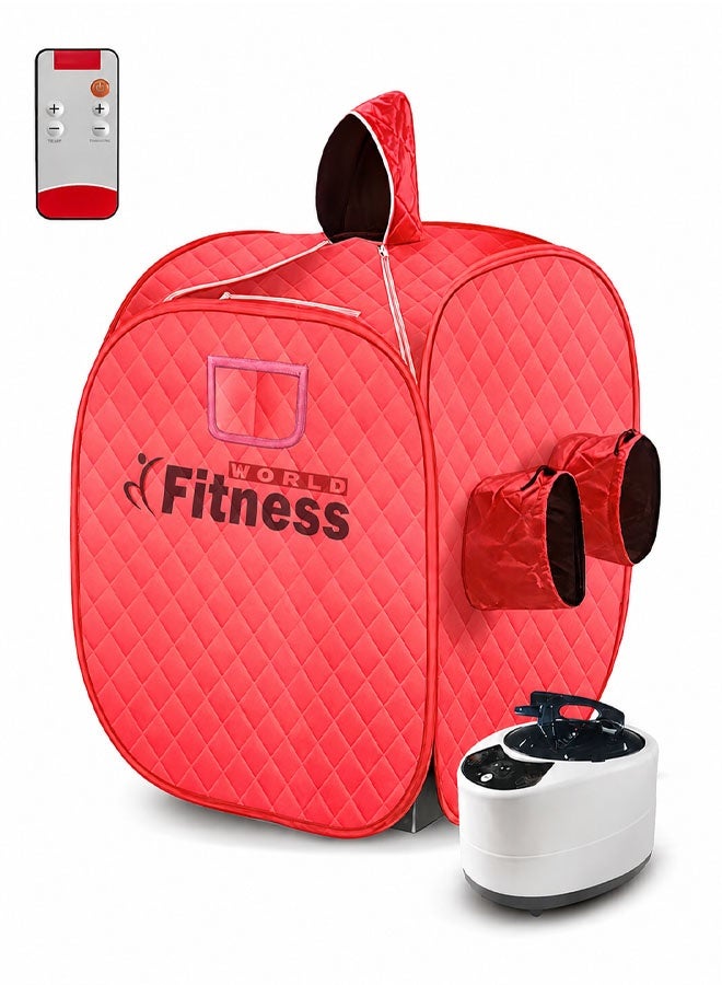 Fitness World Home Sauna Bath Machine with Chair and Controller, 2 Person Sauna Tent, Sauna Box, Portable Foldable Steam for Home, Personal Spa Room, Sauna Box with Steam for Weight Loss - Image 1