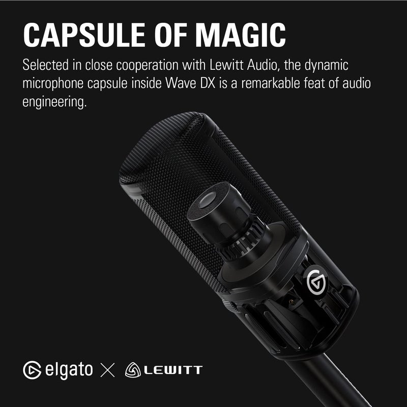 Elgato Wave DX - Dynamic XLR Microphone, Cardioid pattern, Noise Rejection, speech optimised for Podcasting, Streaming, Broadcasting, No Signal Booster Required, works with any Interface, for Mac, PC - Image 3