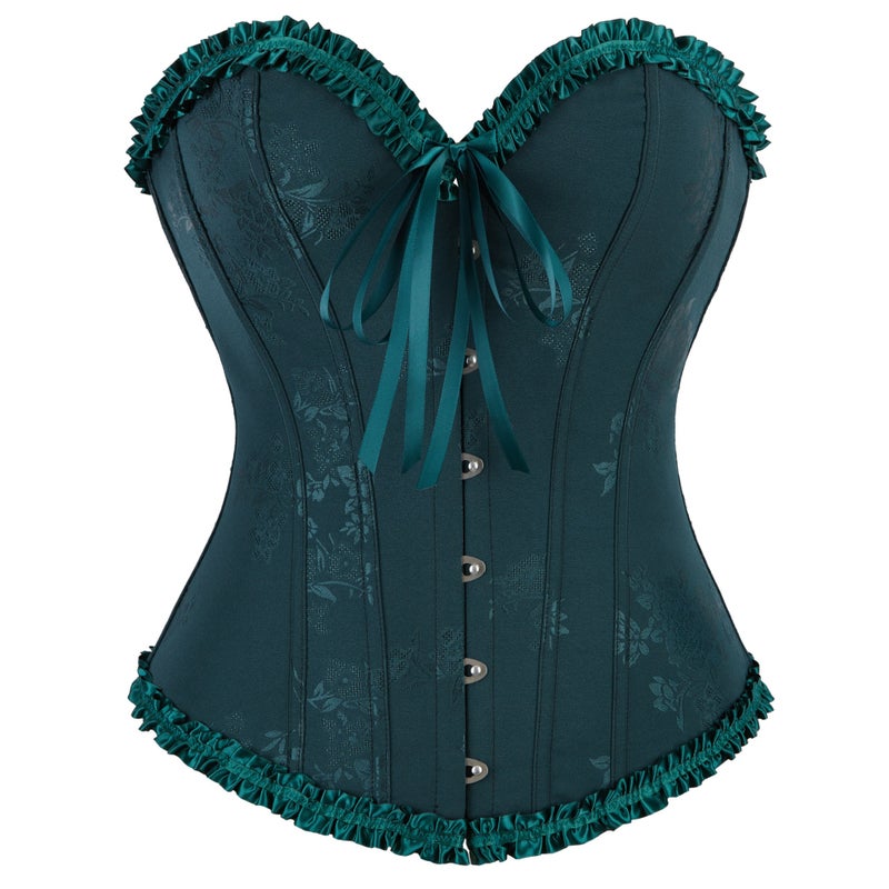 بلوزة كورسيه دانتيل متعددة الألوان جديدة مع دفع للصدر وتحديد الخصر وتلوين البطن - Image 1