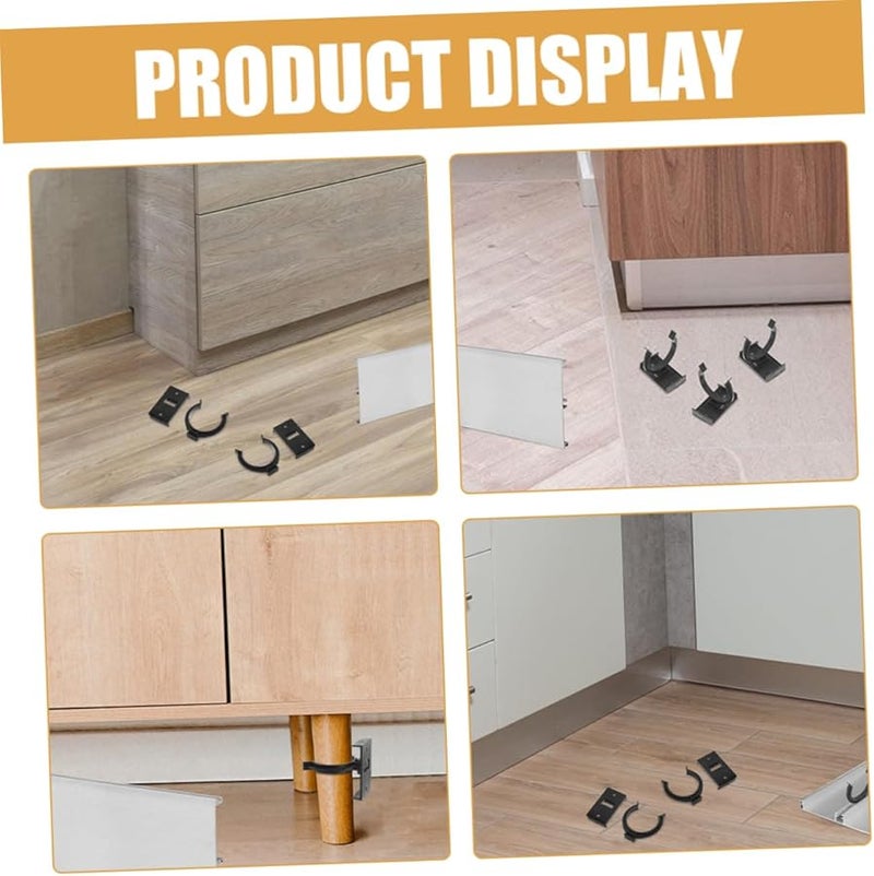 12 Pack Adjustable Plastic Plinth Clips For Kitchen Cabinet Toe Kick Installation - Image 4