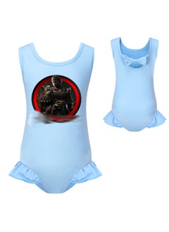 MQD Black Myth Goku Girls' One Piece Swimsuit And Cap Set 