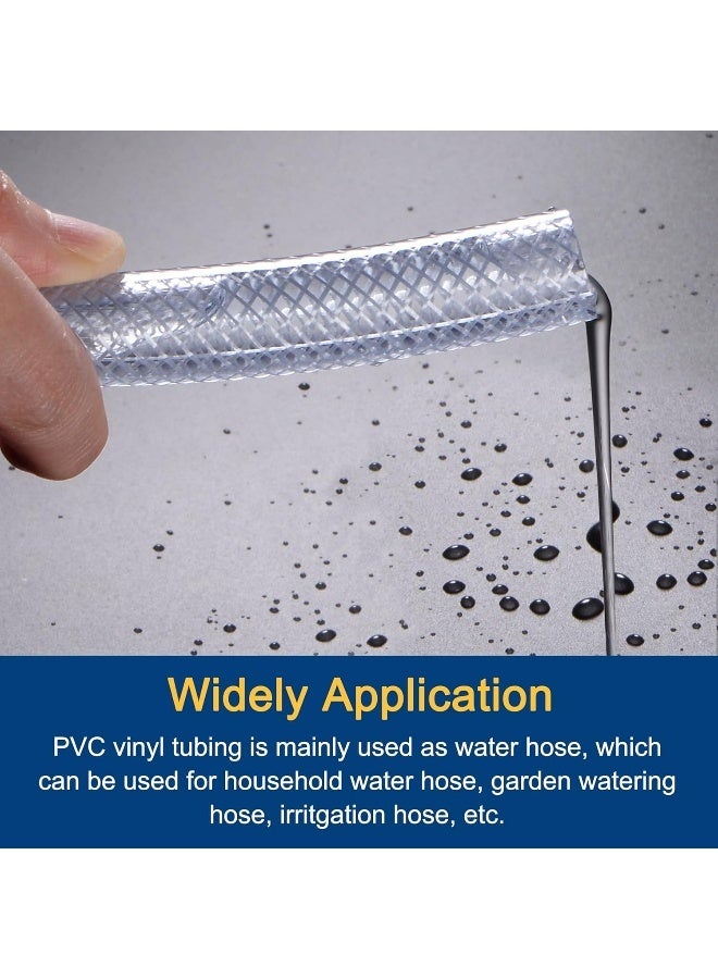 MECCANIXITY Braided Reinforced Pvc Tubing 3/8" Id 9/16" Od 3.3Ft Transparent High Pressure For Water Hose  - Image 3