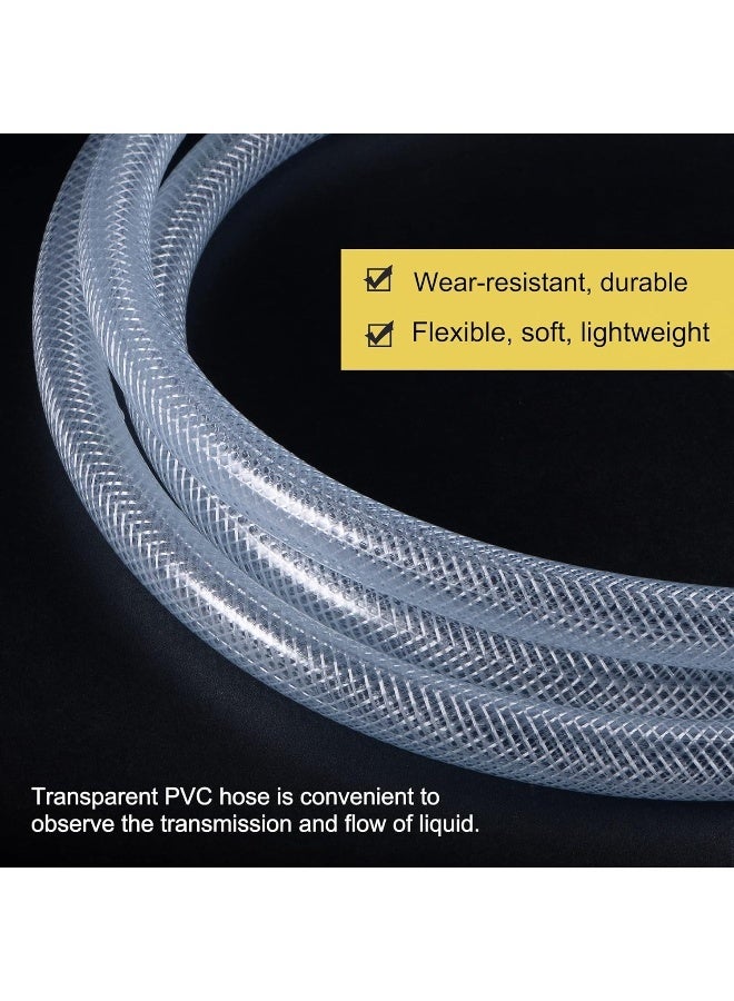 MECCANIXITY Braided Reinforced Pvc Tubing 3/8" Id 9/16" Od 3.3Ft Transparent High Pressure For Water Hose  - Image 4