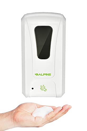 Alpine Automatic Hand Sanitizer Dispenser  Touchless Soap Dispenser for Restaurant Hospital School Hotel Kitchen and Bathroom 1200mL Foam White