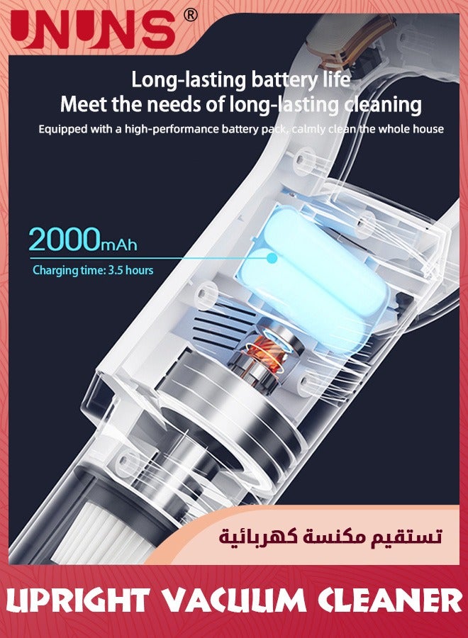 UNUNS Cordless Vacuum Cleaner, Handheld 3-in-1 Small Stick Lightweight Vacuum Car Vacuum For Pet Hair Hardwood Floor Cleaning - Image 4