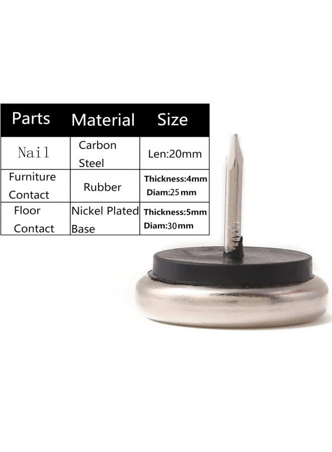 Furnigear Dia Nail On Furniture Glides for Chairs, Tables - Furnigear Nickel Base Cushioned Furniture Nails - Allowing Chairs to Glide Effortlessly Over Carpet Floors (1-1/4", 16 Pack-Gray)  - Image 2