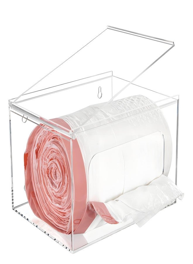 Aphbrada Extra Large Trash Bag Dispenser Roll Holder with Lid, Acrylic Garbage Bag Dispenser Under Sink Organizer - Wall Mount Trash Bag Holder Dispenser Fit Costco Trash Bag Size, Clear - Image 1