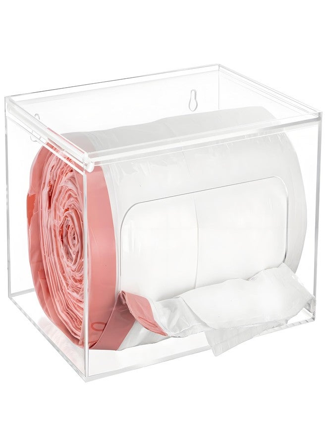 Aphbrada Extra Large Trash Bag Dispenser Roll Holder with Lid, Acrylic Garbage Bag Dispenser Under Sink Organizer - Wall Mount Trash Bag Holder Dispenser Fit Costco Trash Bag Size, Clear - Image 5