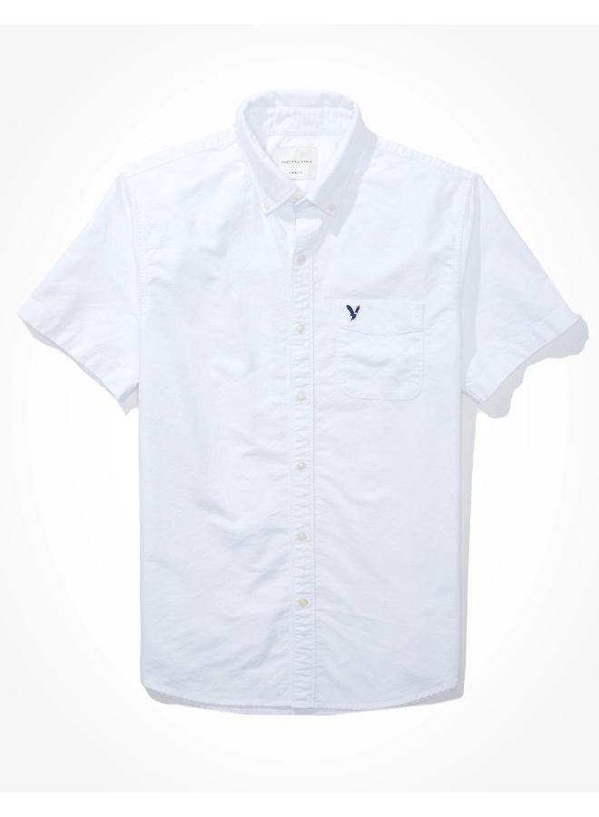 American Eagle AE Classic Fit Oxford Short-Sleeve Button-Up Shirt  - Image 3