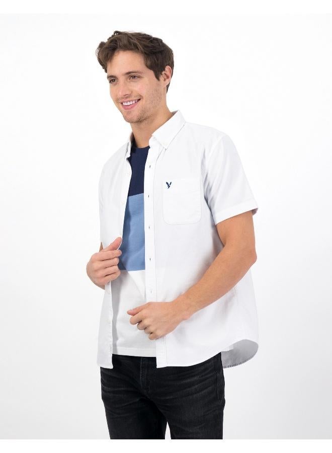 American Eagle AE Classic Fit Oxford Short-Sleeve Button-Up Shirt  - Image 1