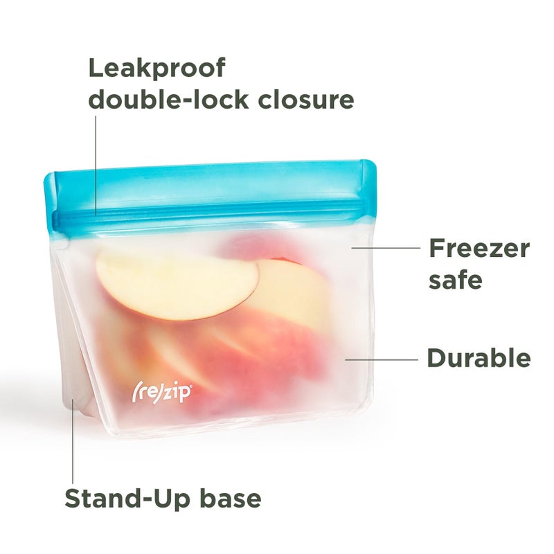 rezip 5-Pack Stand-Up Reusable Citrus Saver Bag Bundle | BPA-Free  Food Grade  Leakproof  Freezer and Dishwasher Safe | 1-Cup Bags (Multicolor) - Image 4