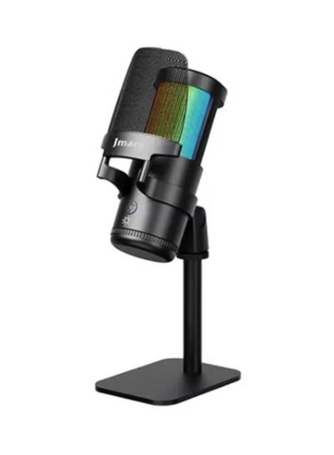 Jmary üéôÔ∏è MC-PW13 Zero Latency USB Desktop Microphone with RGB Lighting ‚Äì Plug & Play Condenser Mic with Real-Time Monitoring, Volume Control, Mute Button & Adjustable Stand ‚Äì Ideal for Podcasting, Gaming, Streaming, Online Meetings & Voice Recording | High-Quality Sound, Easy Setup & Durable Design - Image 1