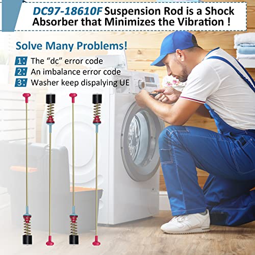 Casmer DC97-18610F WA50M7450AW/A4 DC97-18610A Suspension Rods Kit Fit for Samsung Washer Suspension Rods WA50M7450AP/A4 WA54M8750AW/A4 WA50M7450AW/A4 WA52M7750AV/A4 WA52M8650AV/A4 28.3In (2025 New) - Image 5