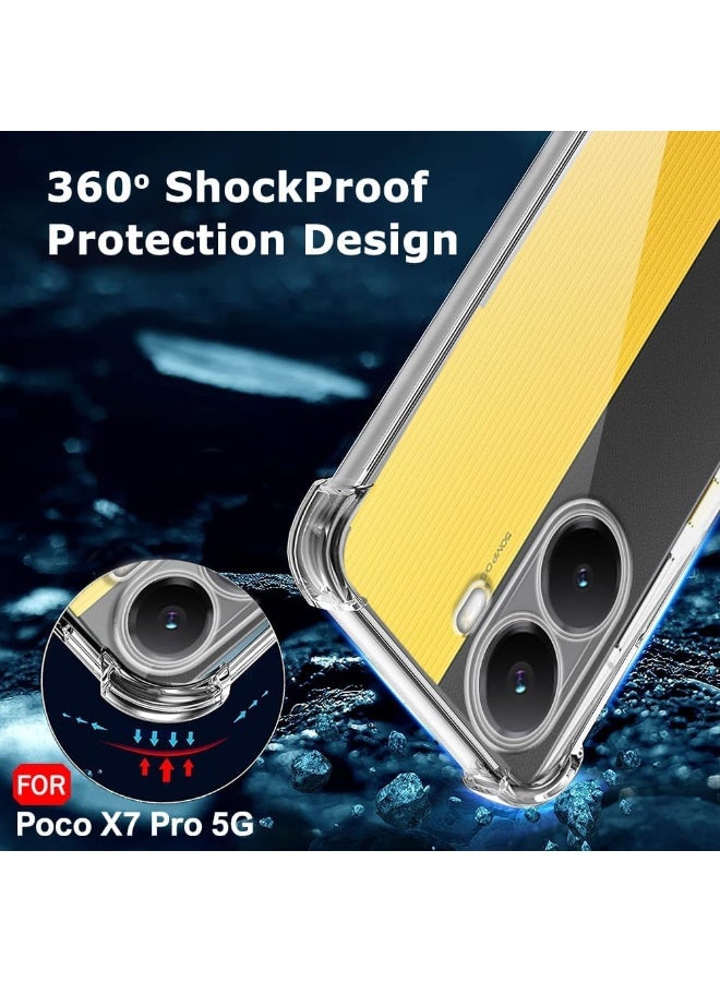 Muzz غطاء خلفي شفاف من الكريستال الواضح لهاتف Xiaomi Poco X7 Pro 5G | غطاء TPU ناعم مقاوم للصدمات | حواف مبطنة لحماية قصوى للغطاء الخلفي لهاتف Poco X7 Pro 2025 - Image 5