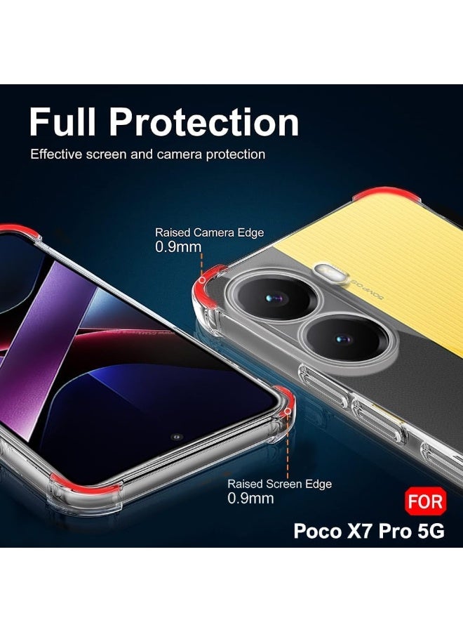 Muzz غطاء خلفي شفاف من الكريستال الواضح لهاتف Xiaomi Poco X7 Pro 5G | غطاء TPU ناعم مقاوم للصدمات | حواف مبطنة لحماية قصوى للغطاء الخلفي لهاتف Poco X7 Pro 2025 - Image 4