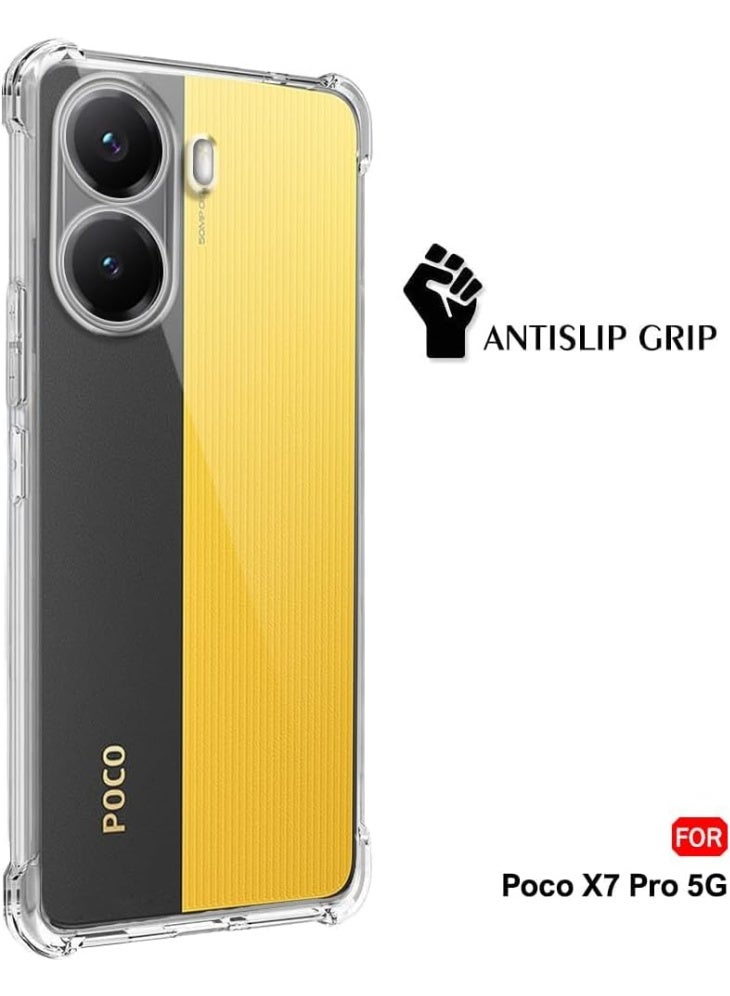 Muzz غطاء خلفي شفاف من الكريستال الواضح لهاتف Xiaomi Poco X7 Pro 5G | غطاء TPU ناعم مقاوم للصدمات | حواف مبطنة لحماية قصوى للغطاء الخلفي لهاتف Poco X7 Pro 2025 - Image 2