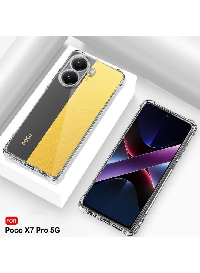 Muzz غطاء خلفي شفاف من الكريستال الواضح لهاتف Xiaomi Poco X7 Pro 5G | غطاء TPU ناعم مقاوم للصدمات | حواف مبطنة لحماية قصوى للغطاء الخلفي لهاتف Poco X7 Pro 2025 - Image 3