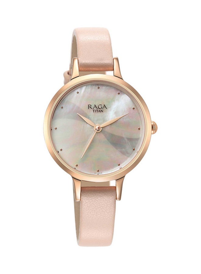 Titan Raga Analogue Mother of Pearl Round Dial Pink Metal Strap Watch for Women -2666WL04 - Image 2