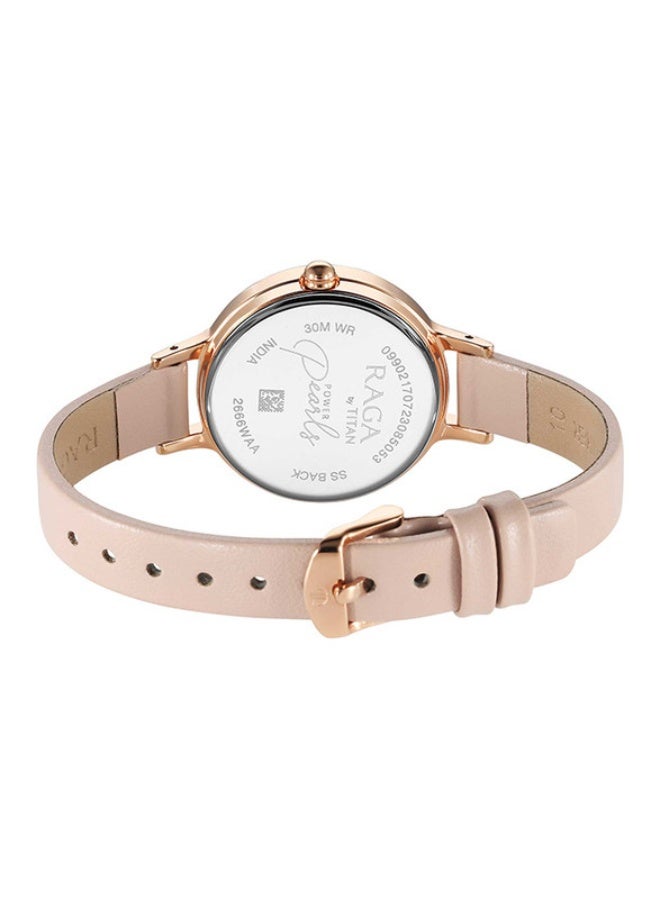 Titan Raga Analogue Mother of Pearl Round Dial Pink Metal Strap Watch for Women -2666WL04 - Image 5