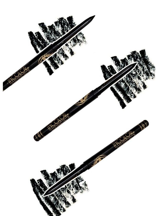 INCOLOR Auto Kajal Deep Black Water Proof Smudge Proof Combo Pack Of 3 - Image 2