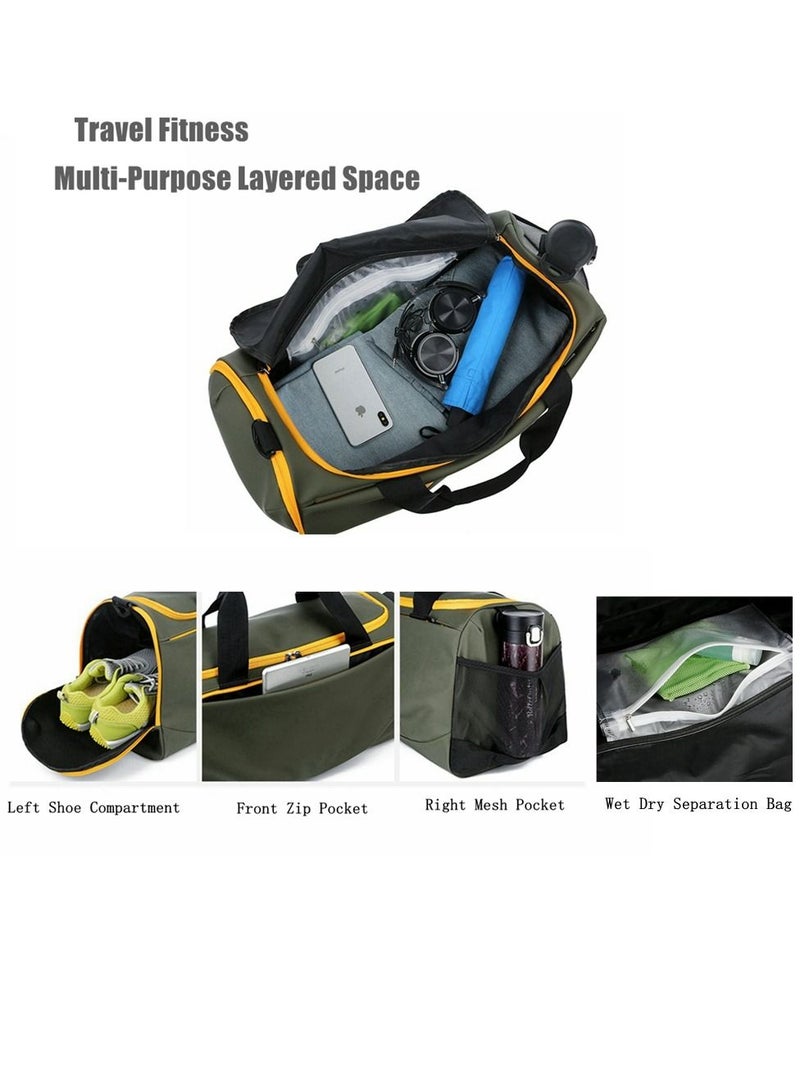 Cool Baby Men's And Women's Travel Duffle Bag Gym Bag With Shoe Compartment Gym Bag With Wet Towel Waterproof Pocket For Travel Outdoor Workout Overnight And Weekend - Image 3