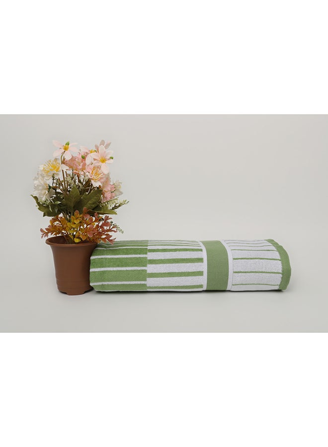 White Rose Towel SPRING COLLECTION S - 450 GSM - 100% Cotton Velour - Bath Sheet 80x160 cm -MultiColour - Modern Stripe Design - Luxury Touch - Extra Absorbent  - Image 1