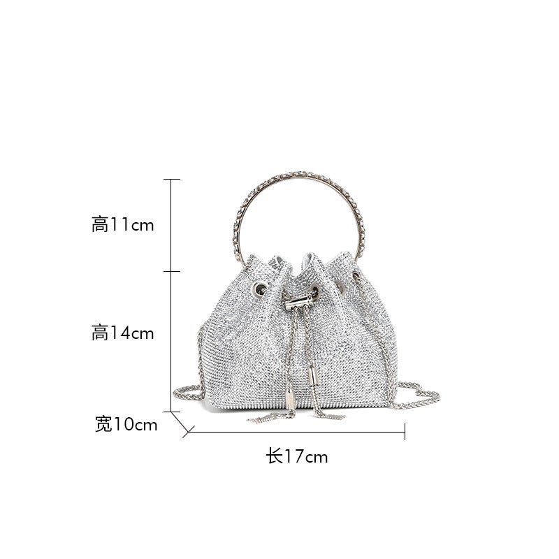 Evening Bag Women'S Bag 2026 Spring New Fashion Korean Style Chain Full Rhinestone Shoulder Crossbody Rhinestone Bag Sale - Image 5