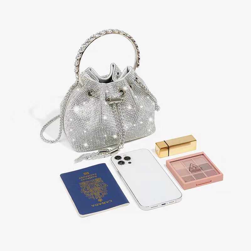 Evening Bag Women'S Bag 2026 Spring New Fashion Korean Style Chain Full Rhinestone Shoulder Crossbody Rhinestone Bag Sale - Image 3