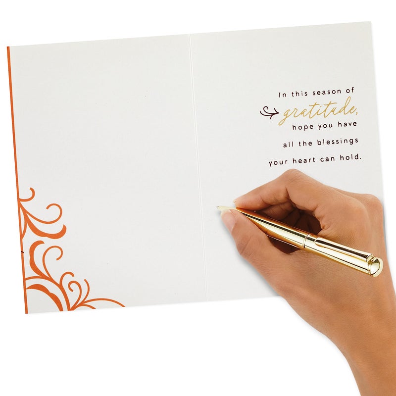 Hallmark Elegant Thanksgiving Cards (4 Cards with Envelopes  Single Design) Turkey - Image 5