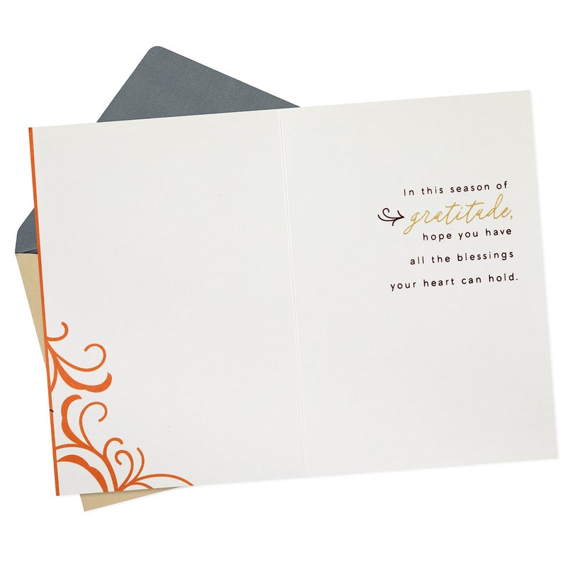 Hallmark Elegant Thanksgiving Cards (4 Cards with Envelopes  Single Design) Turkey - Image 2
