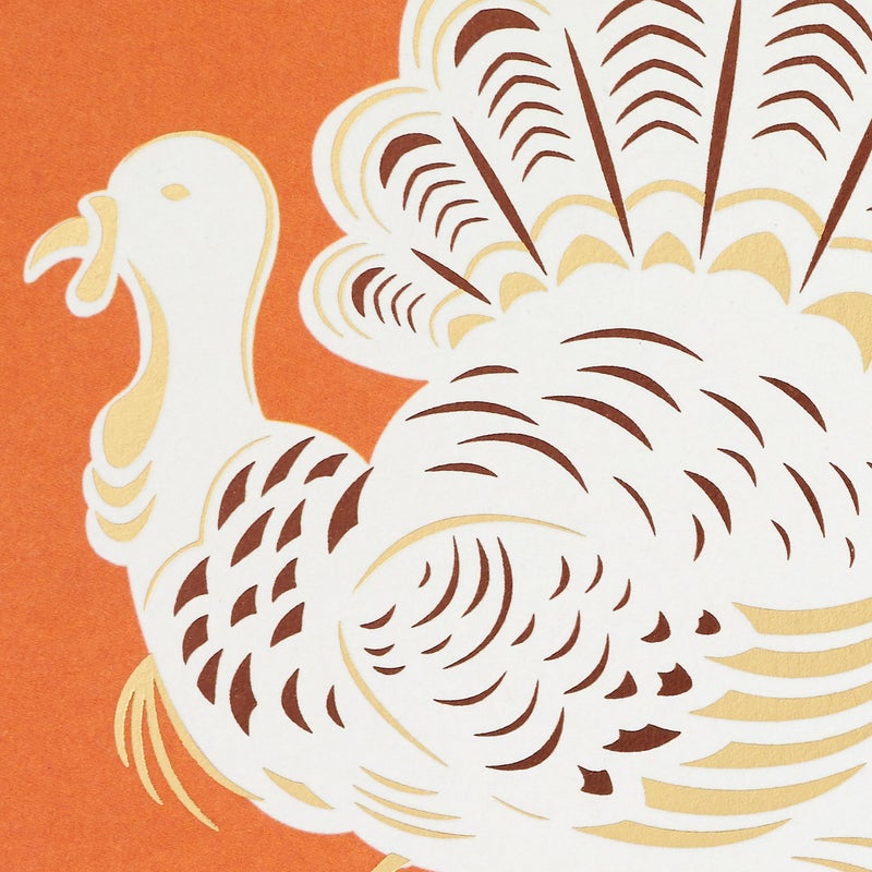 Hallmark Elegant Thanksgiving Cards (4 Cards with Envelopes  Single Design) Turkey - Image 4