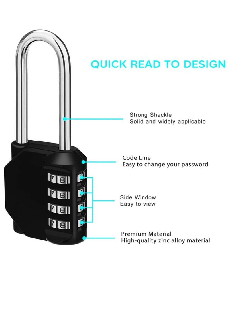 Excefore Padlock, 2 Pack 2.2 Inch Long Shackle Combination Lock, 4 Digit Outdoor Waterproof Padlock for School Gym Locker  - Image 3
