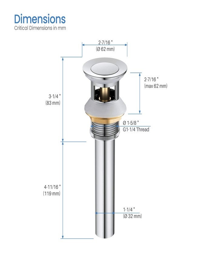 كيبي صنبور حوض حمام KIBI Value بمقبض واحد من الفولاذ المقاوم للصدأ، بلمسة نهائية من الكروم، مع تصريف منبثق - فوهة عالية القوس | مقاوم للتآكل، يعمل بسلاسة ويتدفق الماء باستمرار (F201) - Image 3