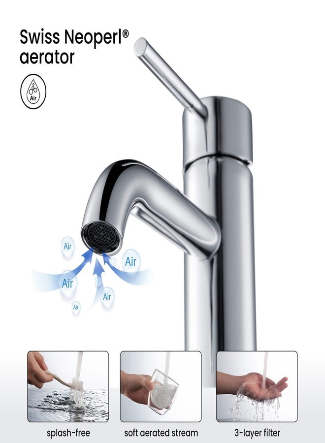 كيبي صنبور حوض حمام KIBI Value بمقبض واحد من الفولاذ المقاوم للصدأ، بلمسة نهائية من الكروم، مع تصريف منبثق - فوهة عالية القوس | مقاوم للتآكل، يعمل بسلاسة ويتدفق الماء باستمرار (F201) - Image 5