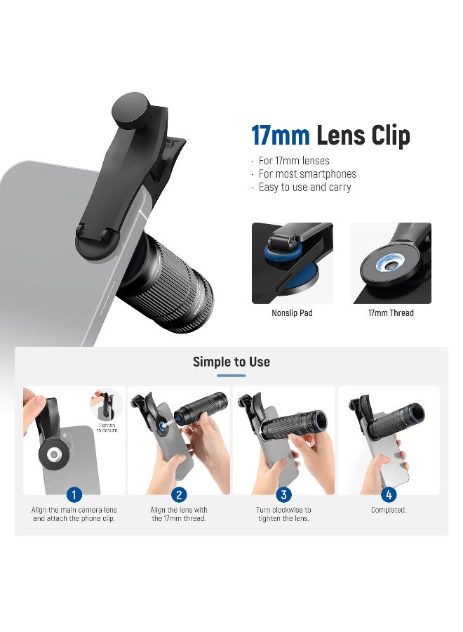 نيوير عدسة تقريب للهاتف NEEWER 7X الجيل الثاني مع مشبك لولبي 17 ملم – عدسة تصوير بتكبير بصري لهواتف iPhone 15/16 Pro Max وSamsung S24 Ultra – مثالية لتصوير المناظر والحياة البرية - Image 5