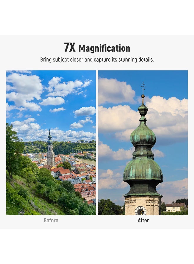 نيوير عدسة تقريب للهاتف NEEWER 7X الجيل الثاني مع مشبك لولبي 17 ملم – عدسة تصوير بتكبير بصري لهواتف iPhone 15/16 Pro Max وSamsung S24 Ultra – مثالية لتصوير المناظر والحياة البرية - Image 2