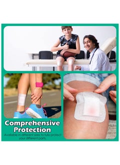 GNAFOTU 20 PCS Adhesive Island Dressing Bordered Gauze Wound Dressing Breathable Square Bandage Waterproof Gauze with Pad Individually Packed Pouches Tapes for Blister Wound Care ,4 x 4 Inch  - Image 3