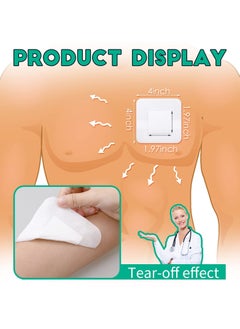 GNAFOTU 20 PCS Adhesive Island Dressing Bordered Gauze Wound Dressing Breathable Square Bandage Waterproof Gauze with Pad Individually Packed Pouches Tapes for Blister Wound Care ,4 x 4 Inch  - Image 5