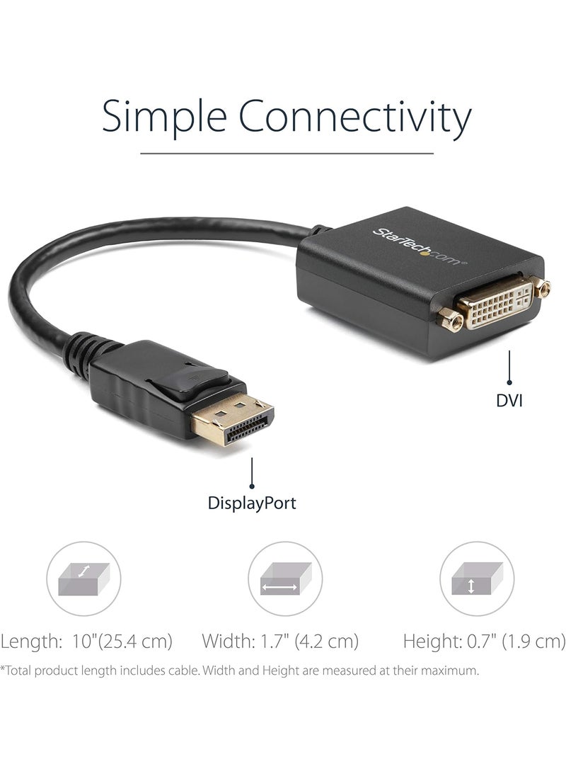 StarTech StarTechcom DisplayPort To DVI Adapter  Passive  1080p DP to DVI  Display Port to DVID Adapter  - Image 3