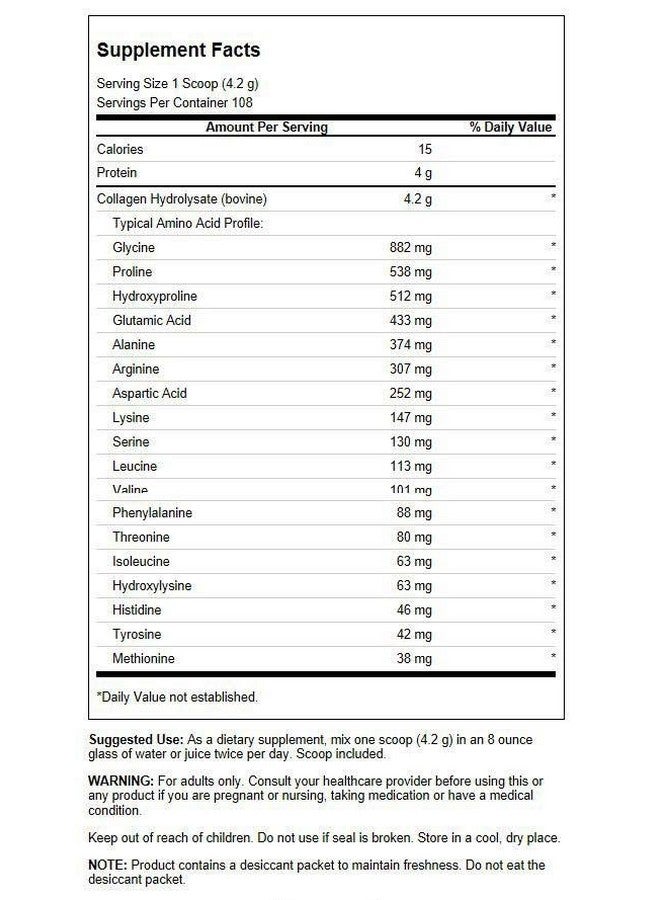Swanson High Plains Collagen Hydrolysate Powder - Collagen Peptides Powder Supporting Hair, Skin, Nails, and Joint Health - Bioavailable Proteins Promoting Bone, Tissue, and Cartilage Support - (1 lb) - Image 2