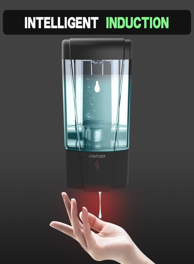 interhasa! Soap Dispenser, Touchless Hand Sanitizer Dispenser Wall Mount Automatic Kitchen Soap Dispenser for Commercial Home, Office, 600ml/20oz Black - Image 4