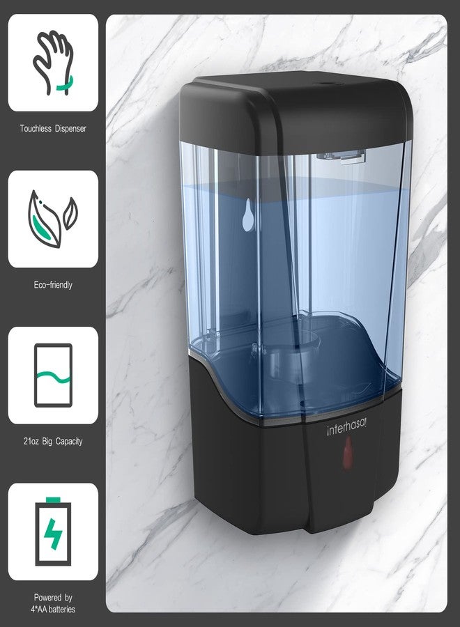 interhasa! Soap Dispenser, Touchless Hand Sanitizer Dispenser Wall Mount Automatic Kitchen Soap Dispenser for Commercial Home, Office, 600ml/20oz Black - Image 2