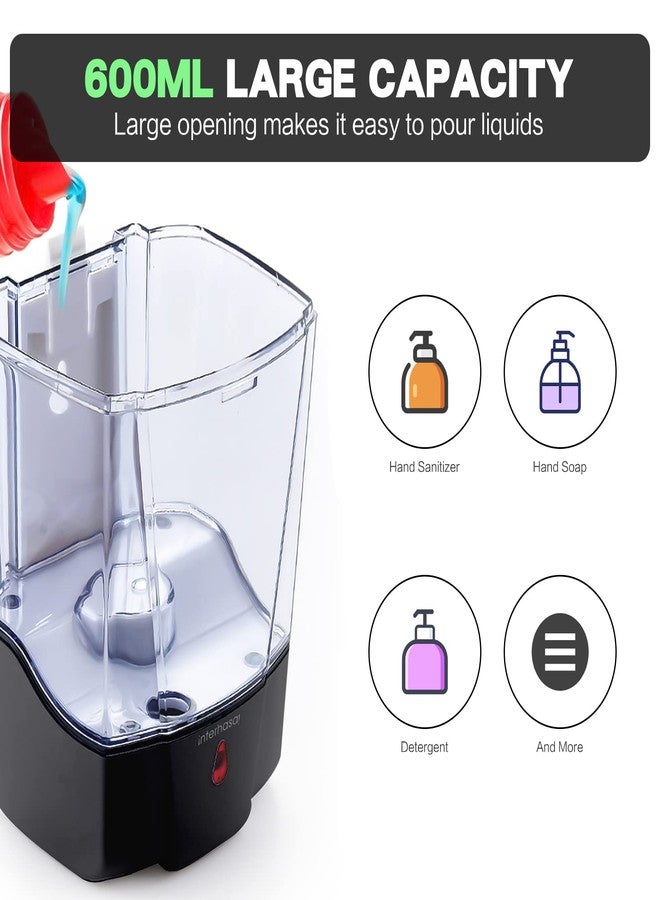interhasa! Soap Dispenser, Touchless Hand Sanitizer Dispenser Wall Mount Automatic Kitchen Soap Dispenser for Commercial Home, Office, 600ml/20oz Black - Image 5