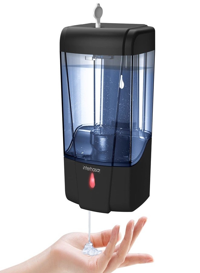 interhasa! Soap Dispenser, Touchless Hand Sanitizer Dispenser Wall Mount Automatic Kitchen Soap Dispenser for Commercial Home, Office, 600ml/20oz Black - Image 1