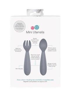 ezpz Baby Mini Fork And Spoon Set, Kids Cutlery Set With Case - 12M+ - Pink  - Image 4